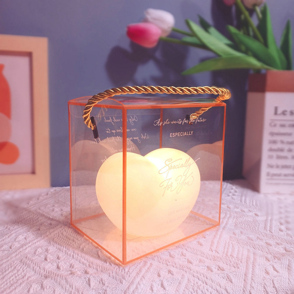 LuvSphere Silicone LED Night Light | Heart-Shaped Design | Table Lamp | Warm Mood Light | Decorative