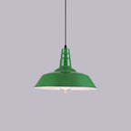RetroDome Industrial Vintage Pendant Light | Green Iron Dome Design | Single Light | Rustic Ceiling Lighting