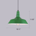 RetroDome Industrial Vintage Pendant Light | Green Iron Dome Design | Single Light | Rustic Ceiling Lighting