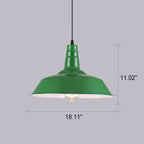 RetroDome Industrial Vintage Pendant Light | Green Iron Dome Design | Single Light | Rustic Ceiling Lighting