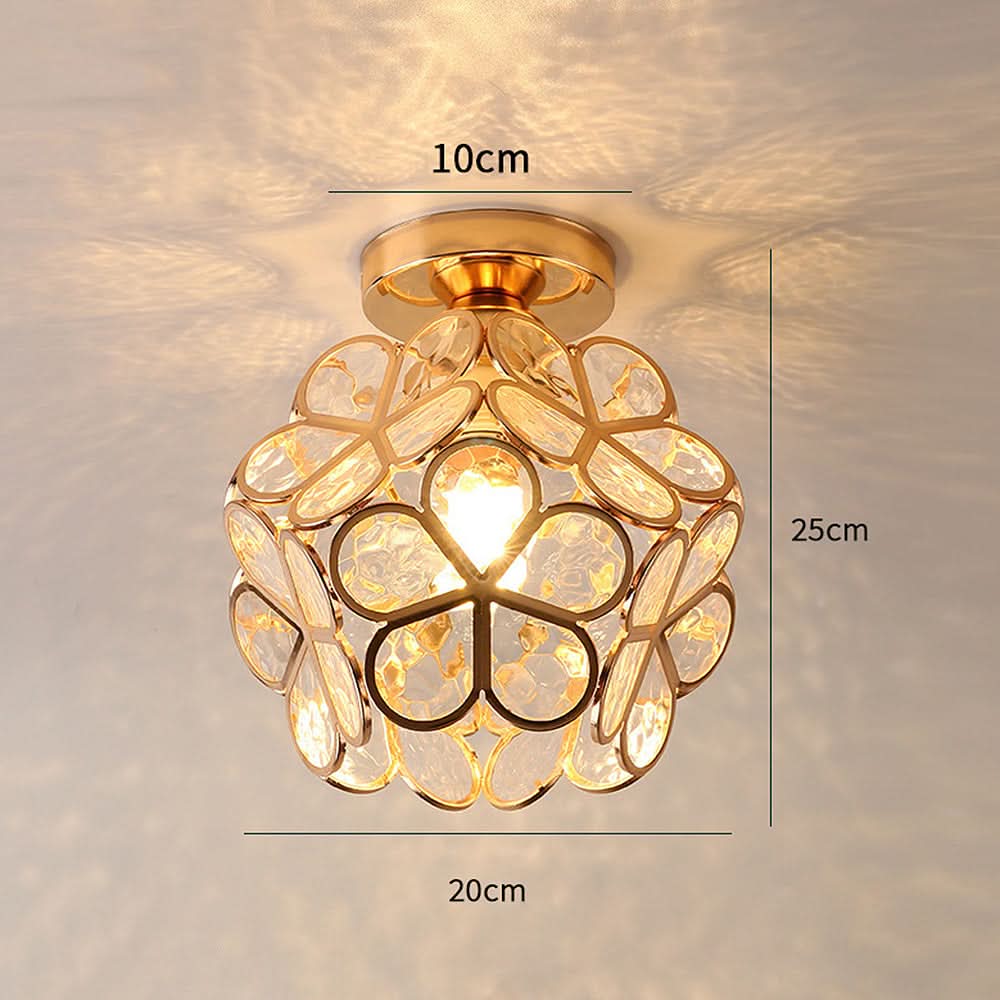 Flowers Style Glass Hallway Ceiling Light