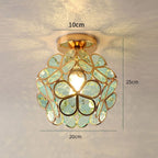 Flowers Style Glass Hallway Ceiling Light