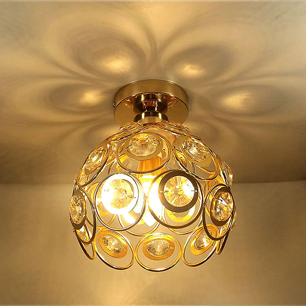 Modern Luxury Round LED Ceiling Lamp made of Crystal Glass
