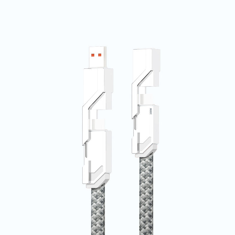 4-in-1 braided anti-tangle charging cable