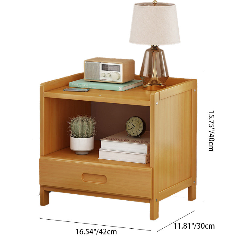 HanaCrate Japanese Nightstand | Solid Wood | 1 or 3 Drawers | Minimalist Design for Bedroom