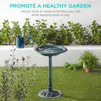 Birdbath for the garden with Fleur-de-Lis decoration