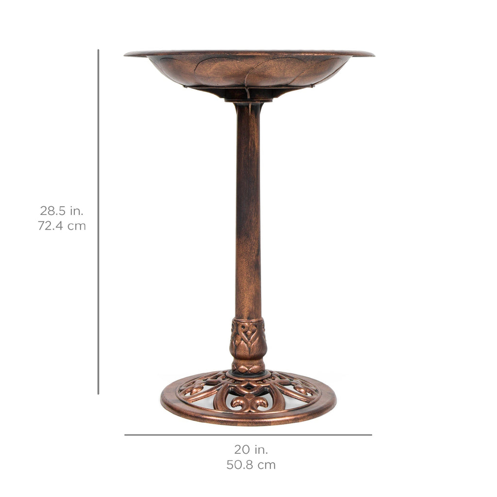 Birdbath for the garden with Fleur-de-Lis decoration