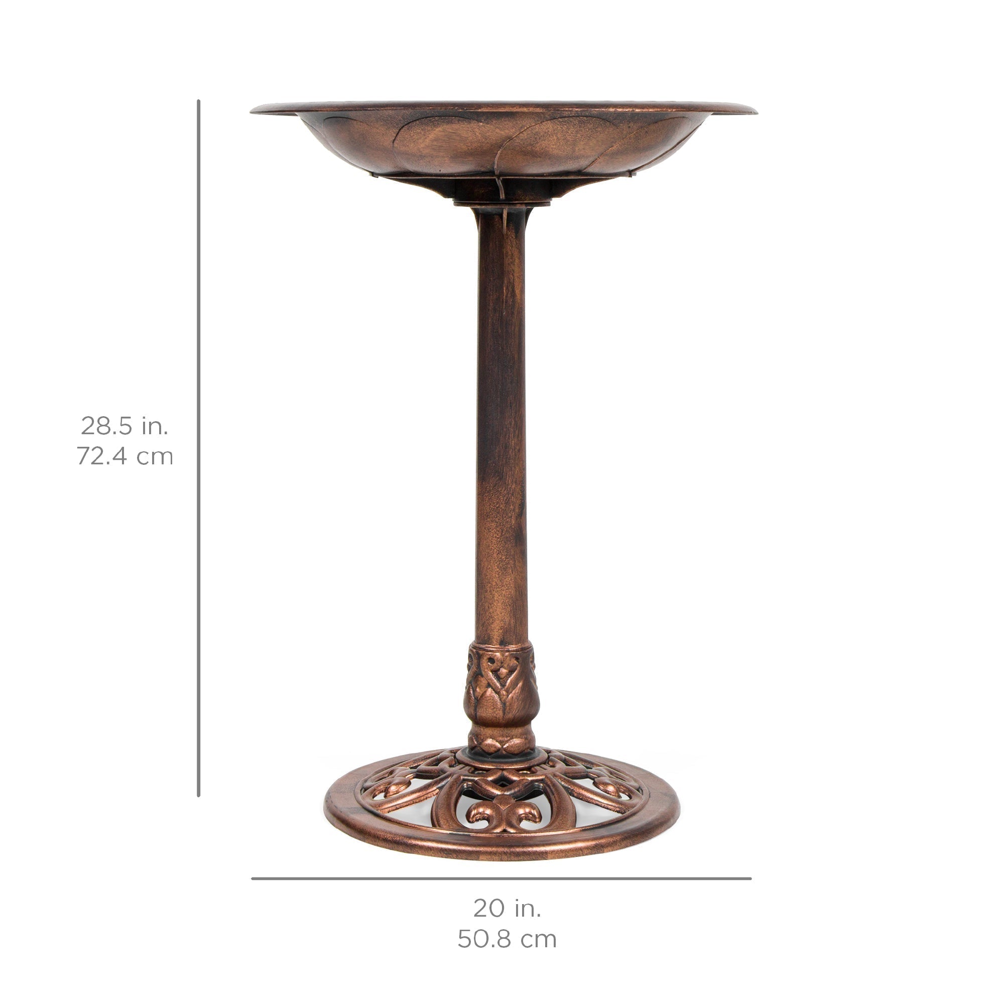 Birdbath for the garden with Fleur-de-Lis decoration