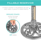 Birdbath for the garden with Fleur-de-Lis decoration