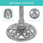 Birdbath for the garden with Fleur-de-Lis decoration