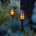 2-piece set solar stable lights with flame effect