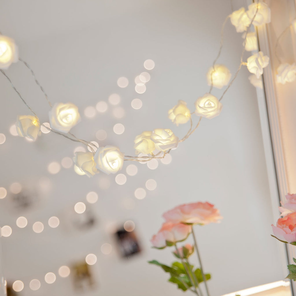 30 LED Rose Fairy Lights warm white