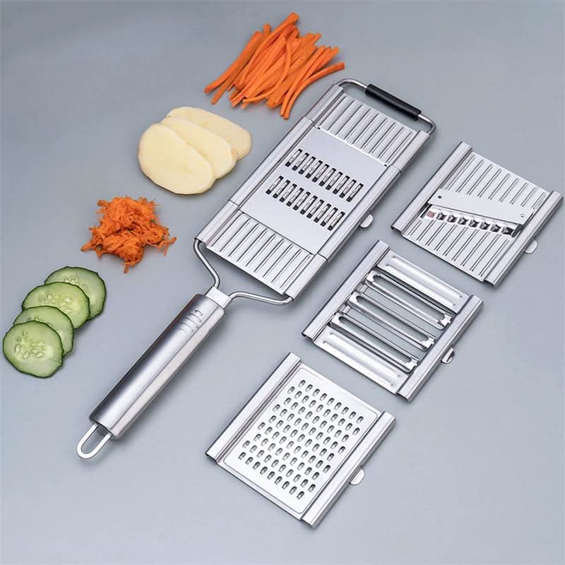Versatile kitchen slicer with 4 stainless steel blades