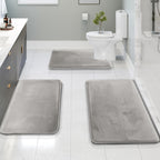 Soft Memory Foam Bath Mat Set with Non-Slip Surface