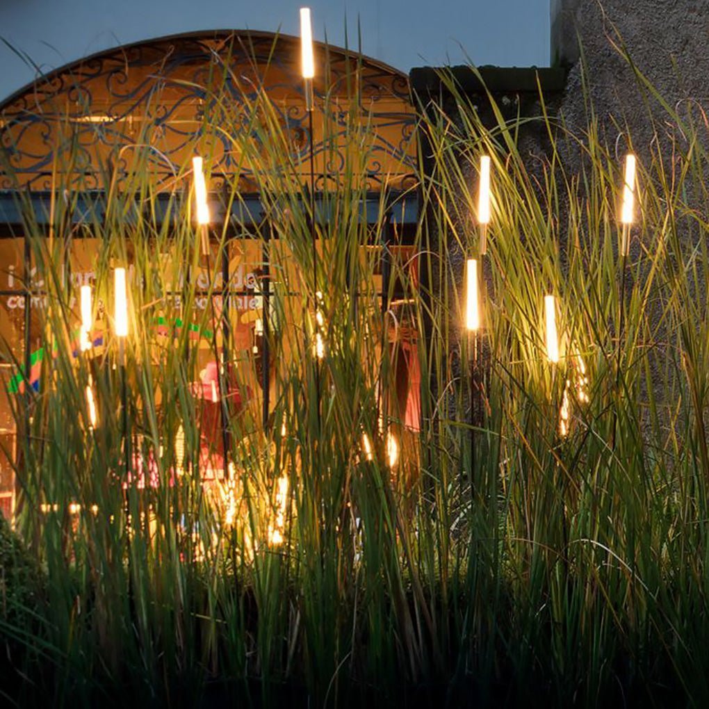 Solar LED reed lights for a magical garden ambiance
