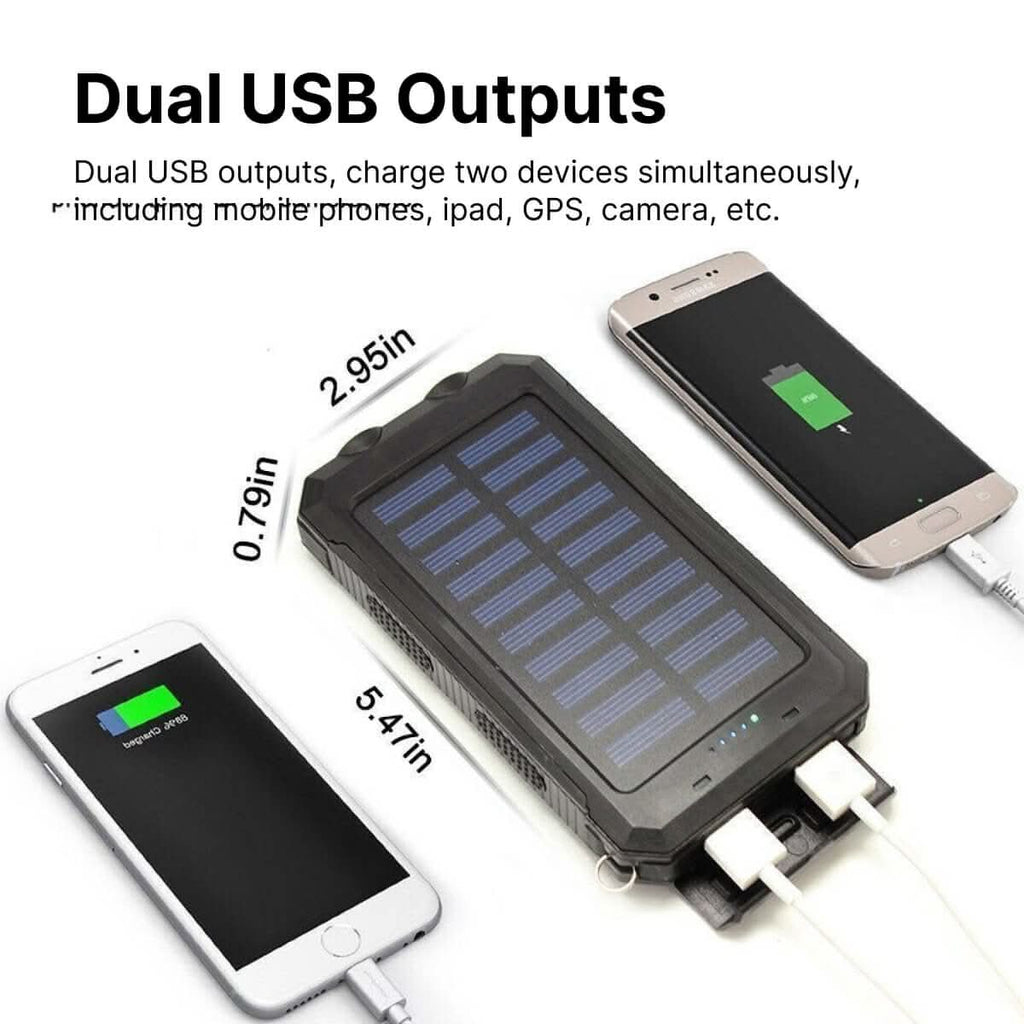 Waterproof Solar Power Bank with 30000mAh for Outdoor Adventures
