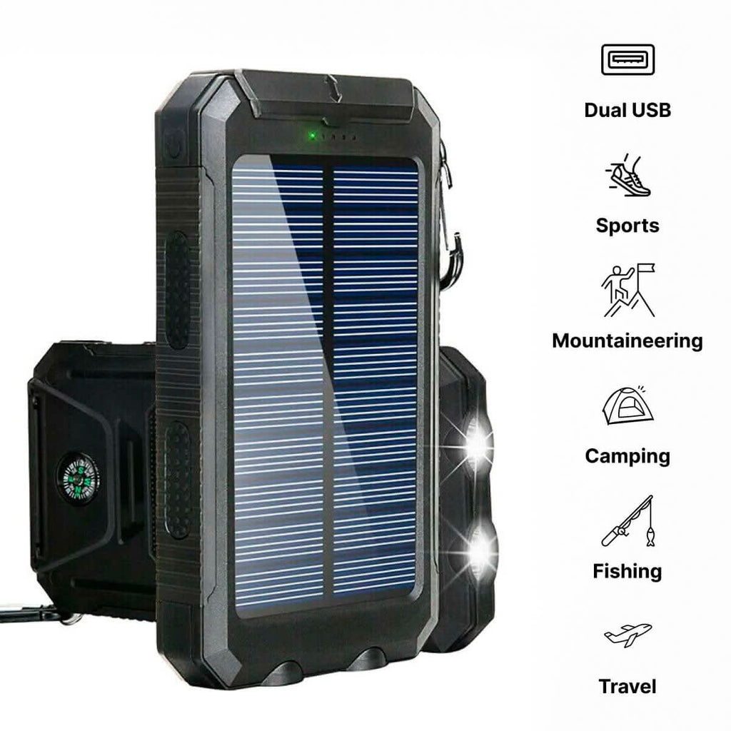 Waterproof Solar Power Bank with 30000mAh for Outdoor Adventures