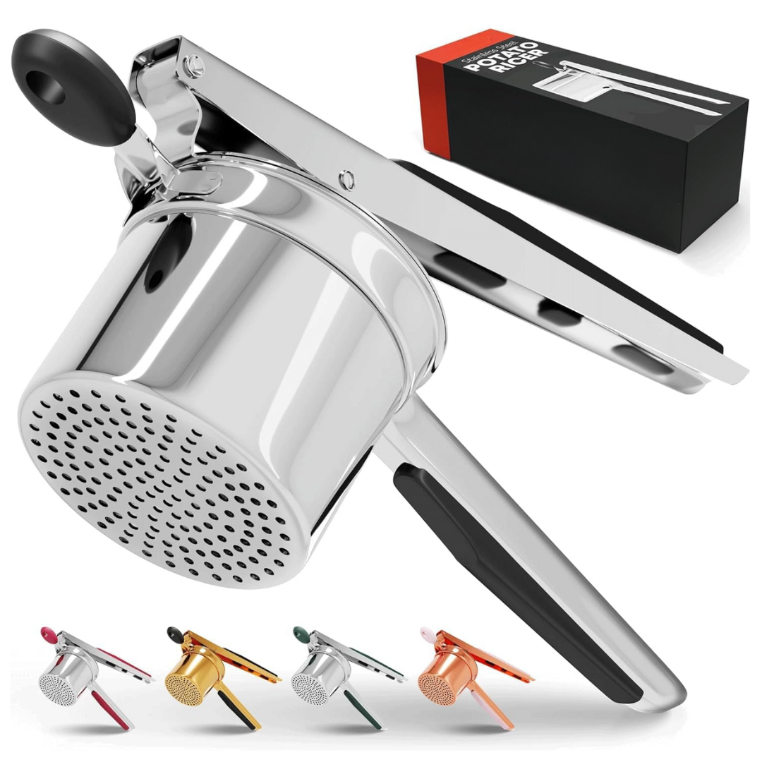 PureMasher Pro Stainless Steel Potato Masher 15oz | Extra Large Capacity | For Mashed Potatoes, Vegetables & Fruits | Lump-Free & Durable