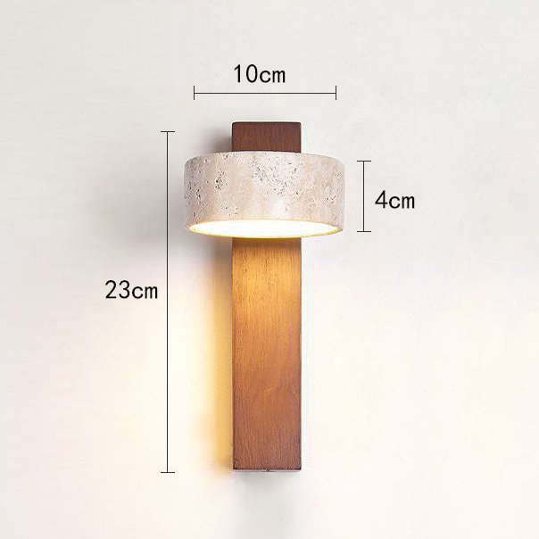 Ivory Toned Travertine Wall Lamp