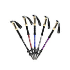 Joint-friendly trekking poles with anti-shock system made of carbon