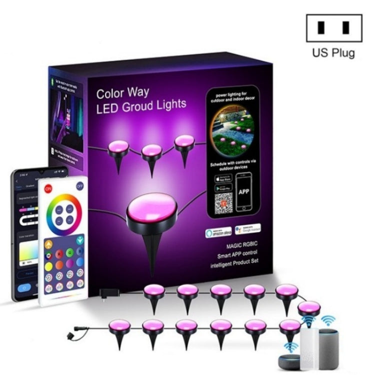 CP01 Outdoor WIFI Smart APP Control Garden Light Music Synchronization Outdoor Ground Lights (US Plug)