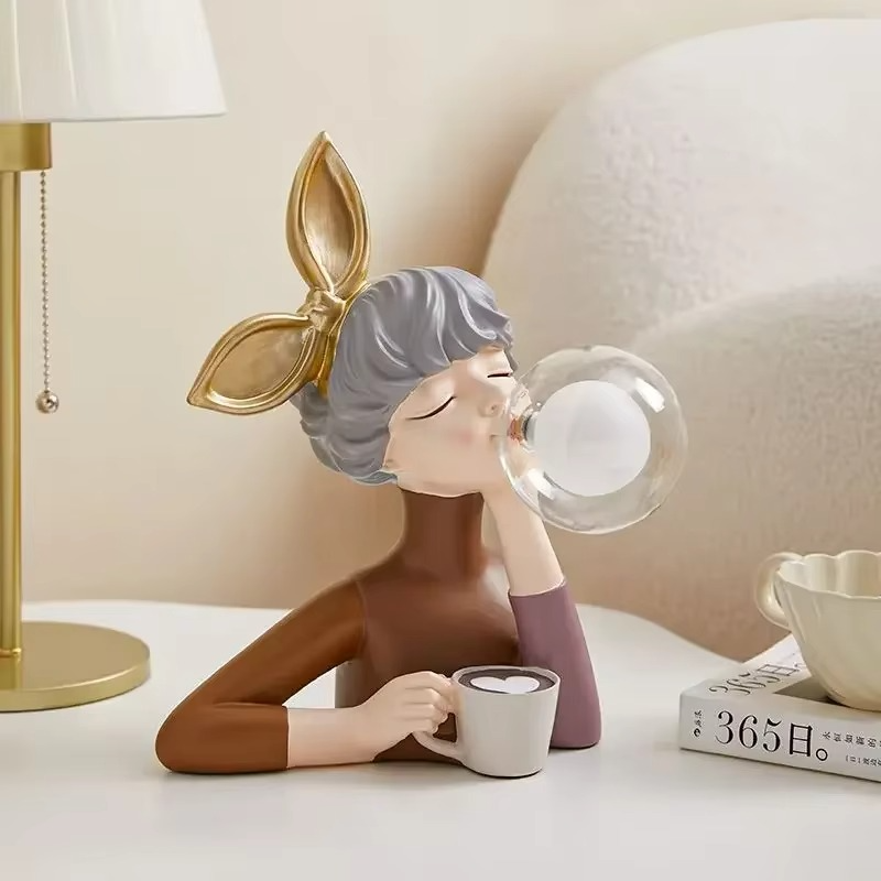 Bubble Blowing Girl Lamp - Whimsical Charm for Any Interior Space