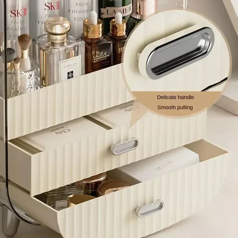 Rechargeable Cosmetic Organizer – Transparent Dustproof Makeup