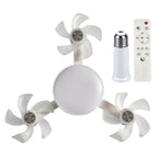 Ceiling Fan Light with Remote Control, Foldable Blades and 249–2000 Lumens