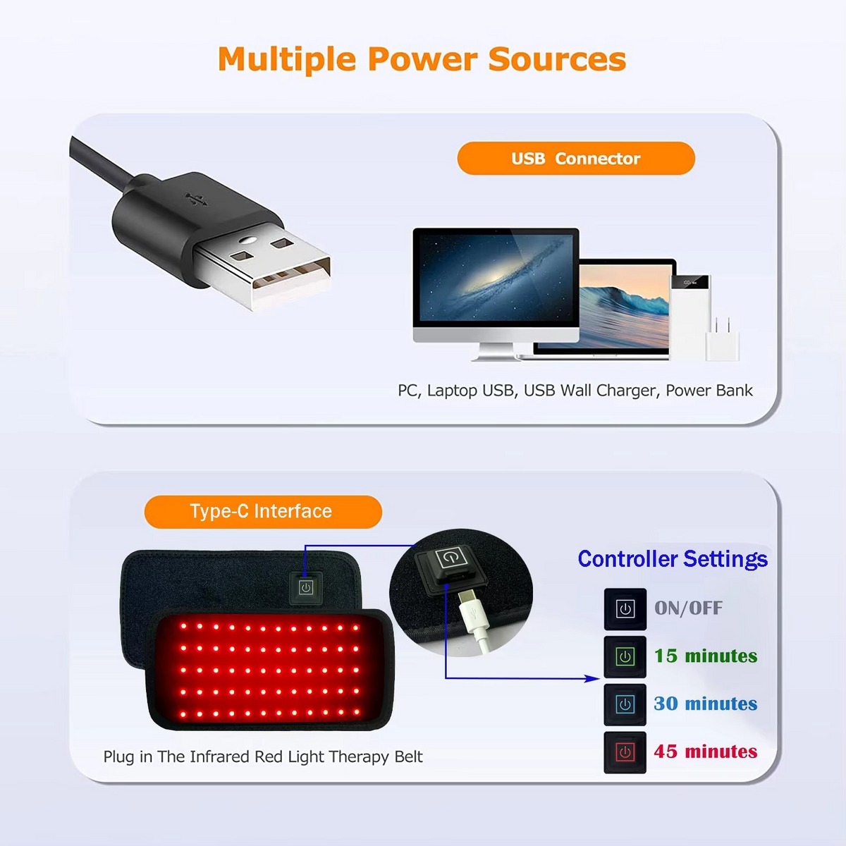 Red & Infrared LED Slimming Belt with Heat Therapy – 60 Light Beads, 850nm & 660nm Wavelengths