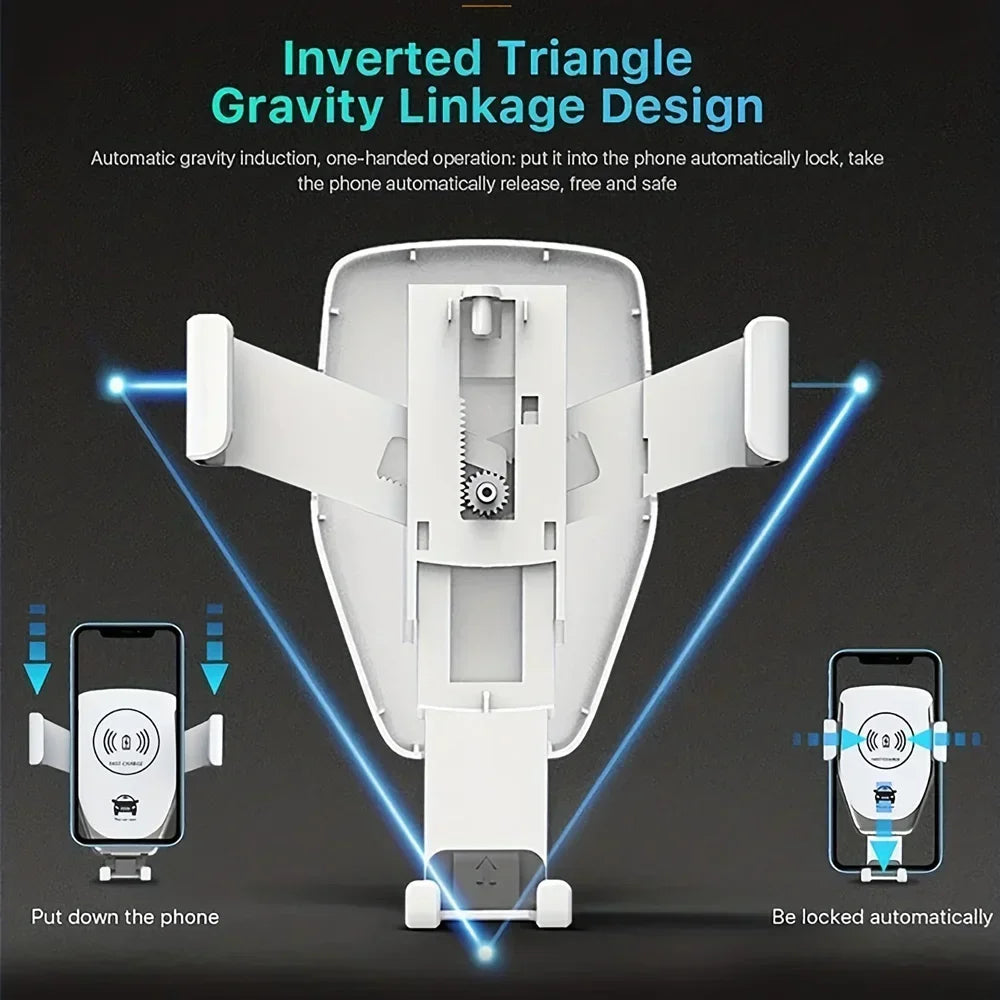 Voltano Auto Phone Holder | Wireless & Fast Charging | Automatically Locking | For Air Vent