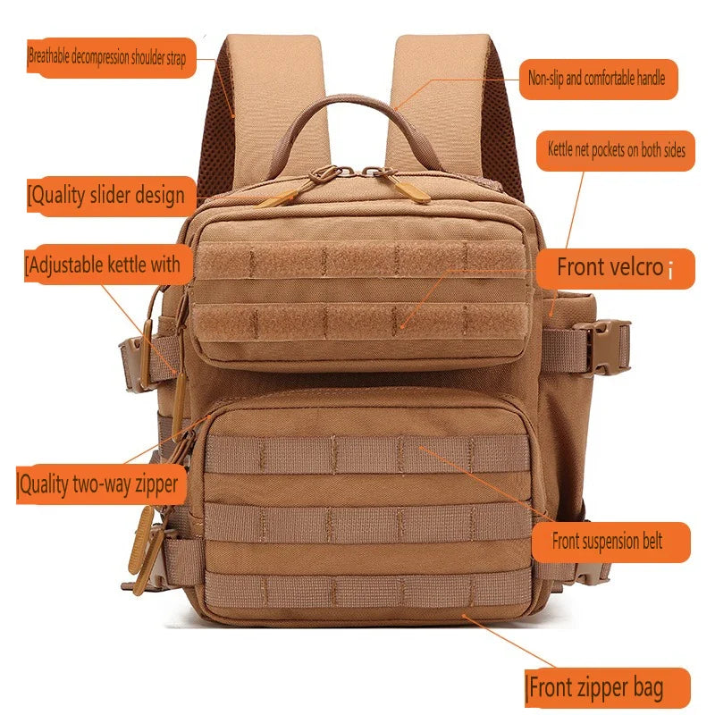 Tactivo Mini-Rucksack 9L | MOLLE-Outdoor Backpack | Compact & Durable | For Hiking, Camping & EDC