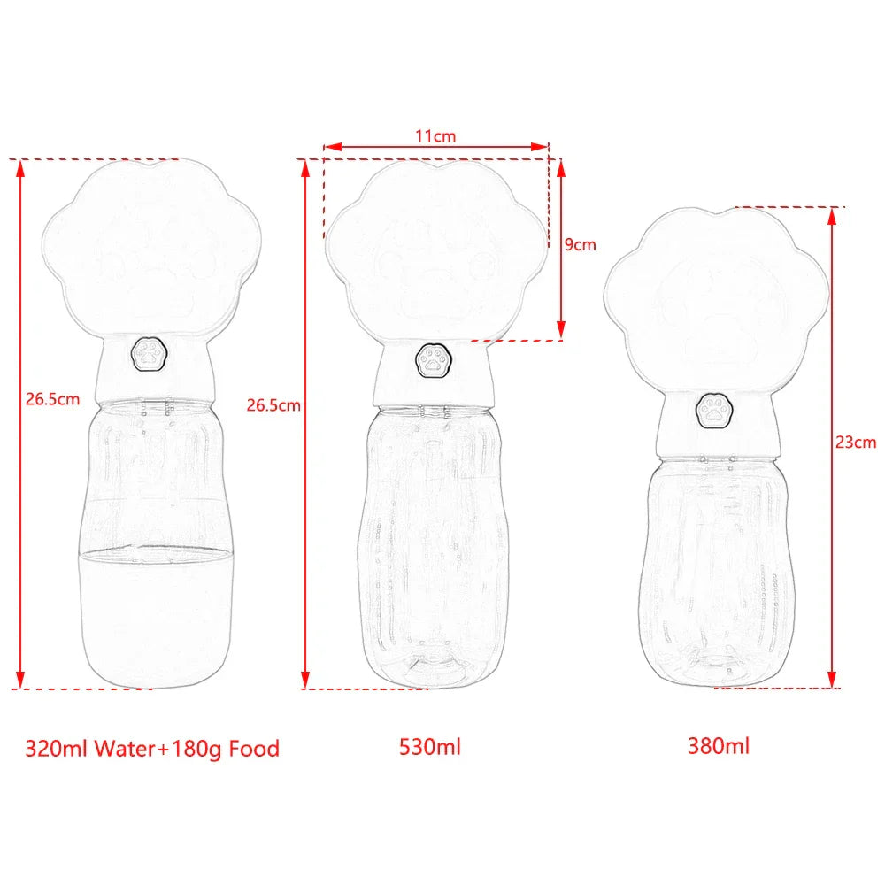 PetGo DuoBottle | 2-in-1 Dog Bottle & Food Storage | Leakproof & Portable | For On the Go, Hiking & Traveling