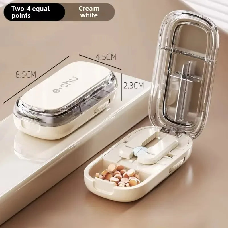 Pocket Size Dustproof Pill Cutter Organizer