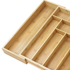 Bambusio cutlery tray made of bamboo | Expandable 32–52 cm | 6–8 compartments | Sustainable drawer insert for kitchen, bathroom & office