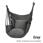 HÄNGELUX Hanging Chair | 250 kg Load Capacity | For Balcony, Garden & Living Room | Soft Cotton Mix – White/Grey/Black
