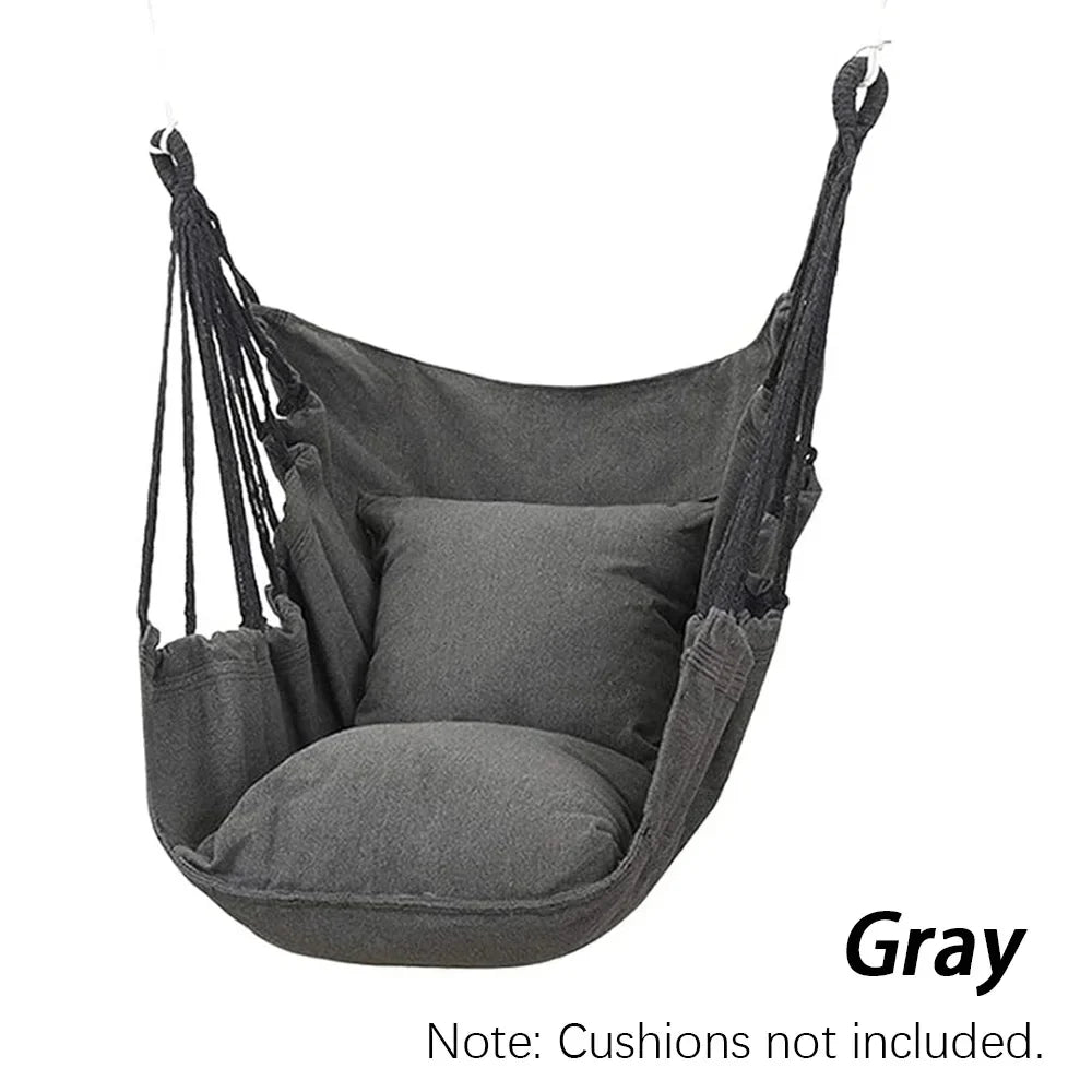 HÄNGELUX Hanging Chair | 250 kg Load Capacity | For Balcony, Garden & Living Room | Soft Cotton Mix – White/Grey/Black