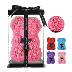 9.8in Artificial Rose Teddy Bear Gift with Display Box - Romantic Anniversary or Valentine's Day Decor