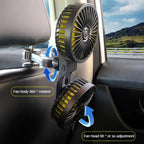 Auto Cooling Fan AIRCURA DUO | 3 Speeds | USB Charging | 360° Rotatable | For Backseat & Headrest