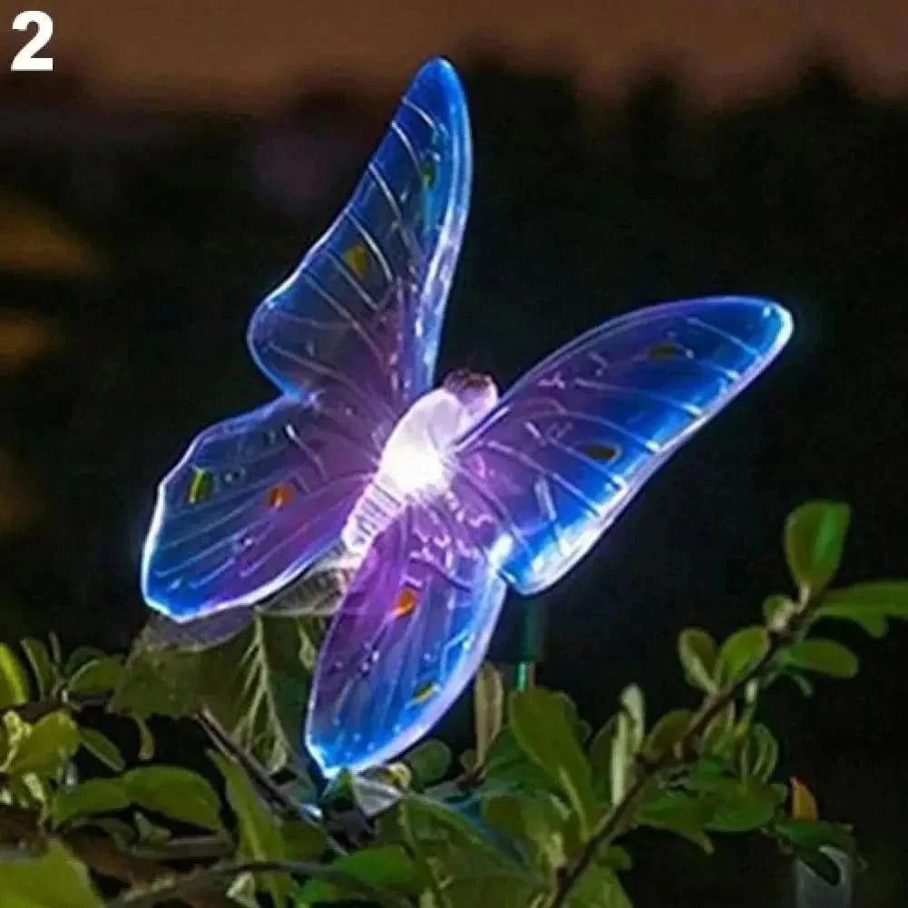 Solar Butterfly LED Garden Lamp with Automatic Night Lighting