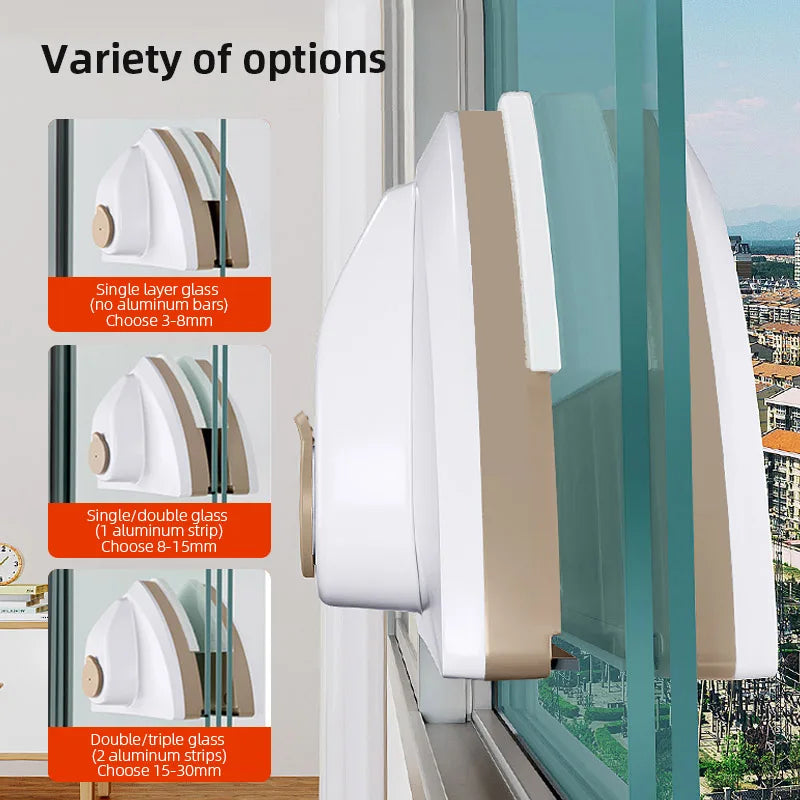 GLASPURE Magnetic Window Cleaner | For Single & Double Glazing | Water Squeegee with Magnetic Force | Available in 4 Variants