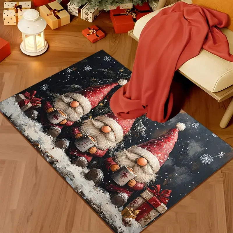 Christmas Gnome Welcome Door Mat Bathroom Entrance Floor Mat