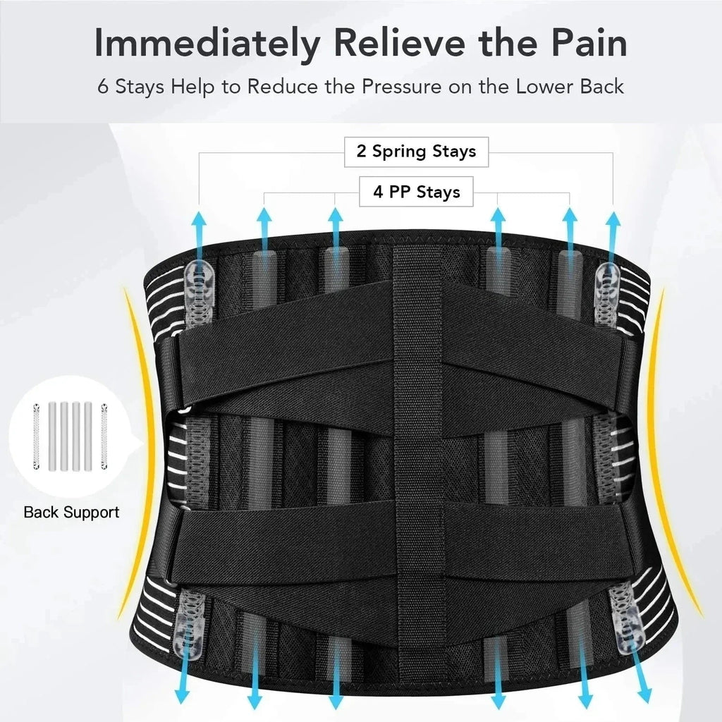 Breathable Lumbar Support Band with 360° Support and Memory Aluminum