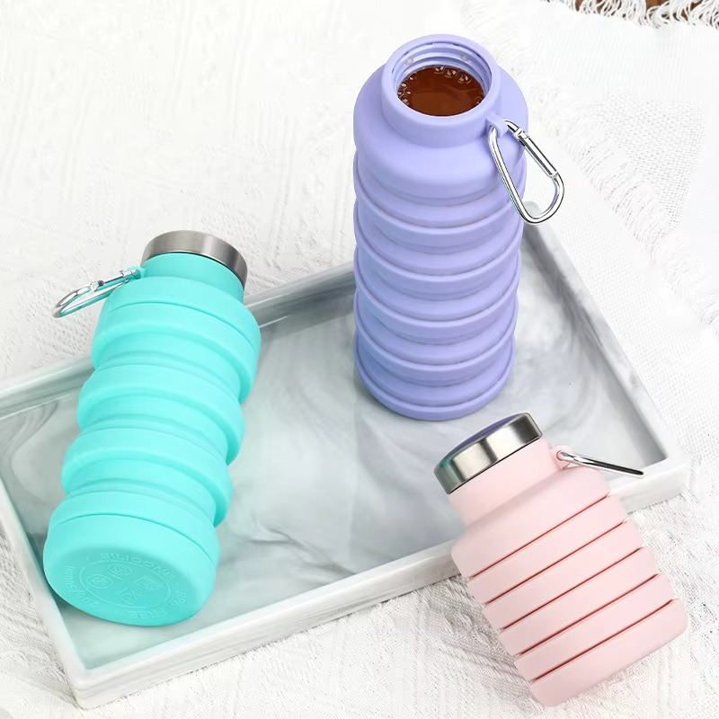 Collapsible Silicone Water Bottle – Portable Folding Travel & Sports Bottle Cup