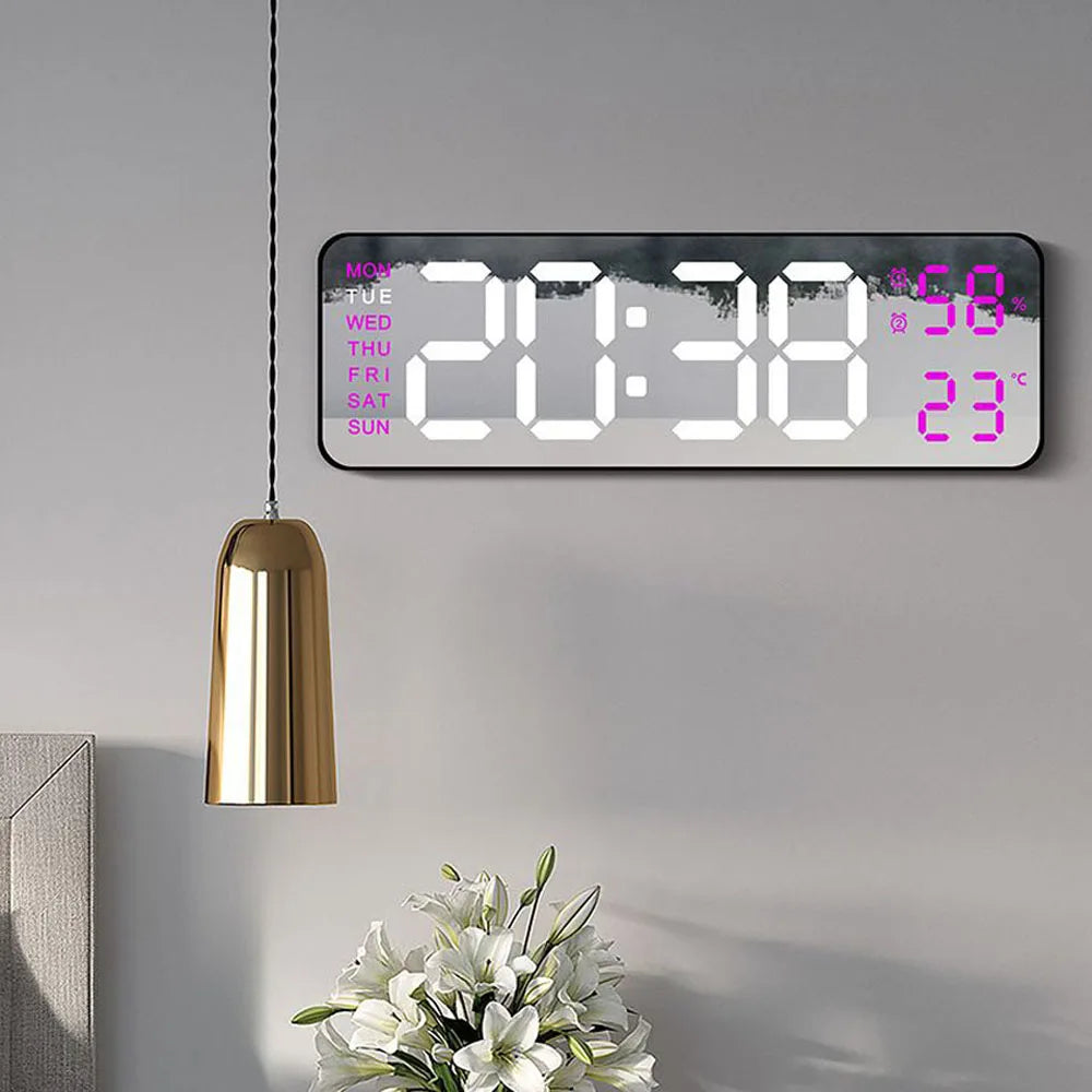 TimeGlow Clock - Slim Digital Alarm Clock with Temperature & Calendar