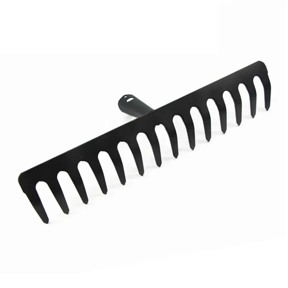 AgriZink Stainless Steel Garden Rake with 14 Tines | Robust Tool for Agriculture & Garden | For Leaves, Hay, Soil & Mulch | High-Quality Soil Rake