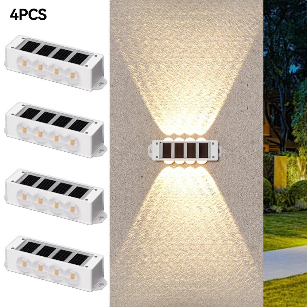 Solar Wall Lights Solavine | Warm White Light | IP44 Weatherproof | For Fence, Terrace & Garden | 8 Hours Light Duration