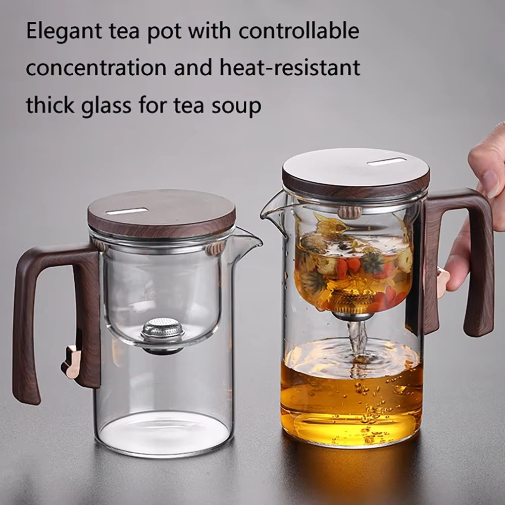 Magical Glass Teapot with Built-In Strainer and Heat-Resistant Handle