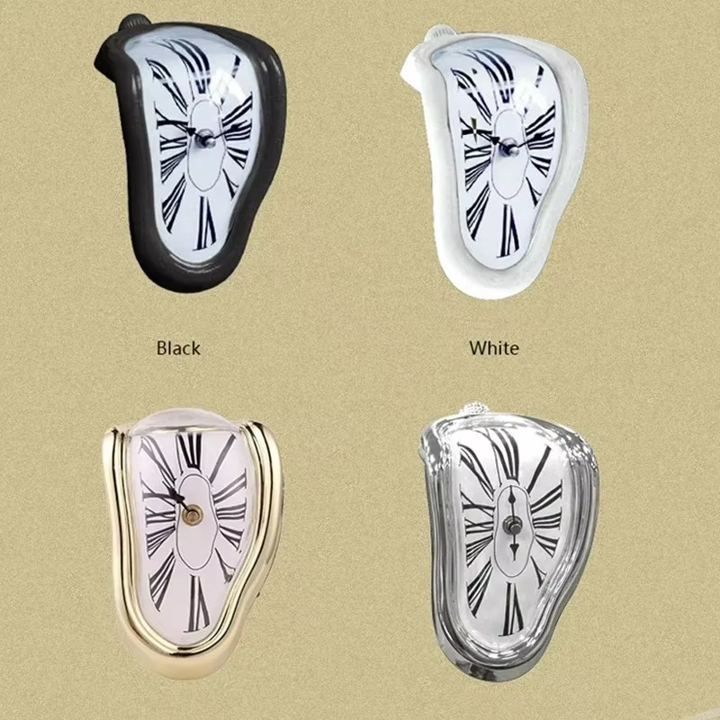 Surreal Melting Wall Clock – Distorted Dali-Inspired Timepiece for Home & Garden