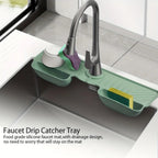 SilDry Dish Mat | Non-slip & Mold-free | Heat-resistant Silicone Draining Mat for Sink & Faucet | Foldable & Dishwasher-safe