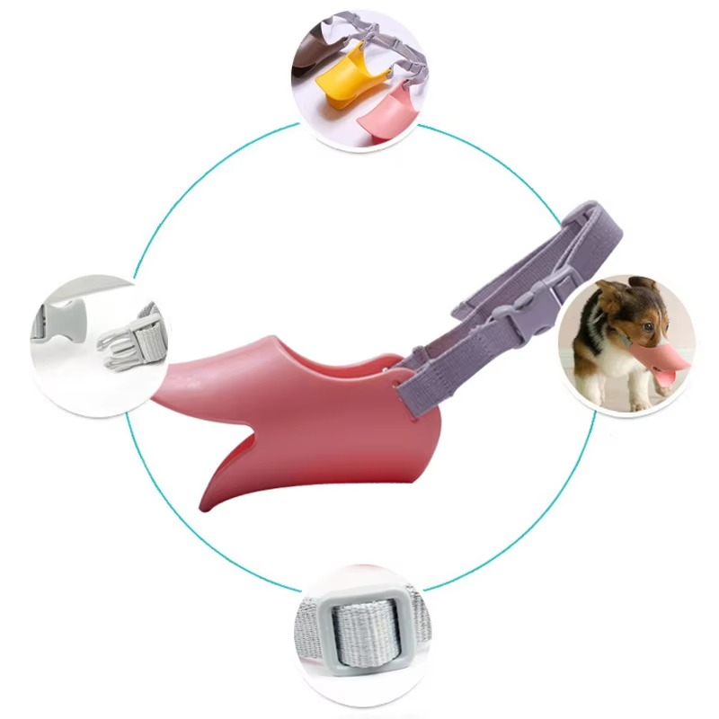 Adjustable Silicone Duckbill Dog Muzzle for Small and Large Dogs